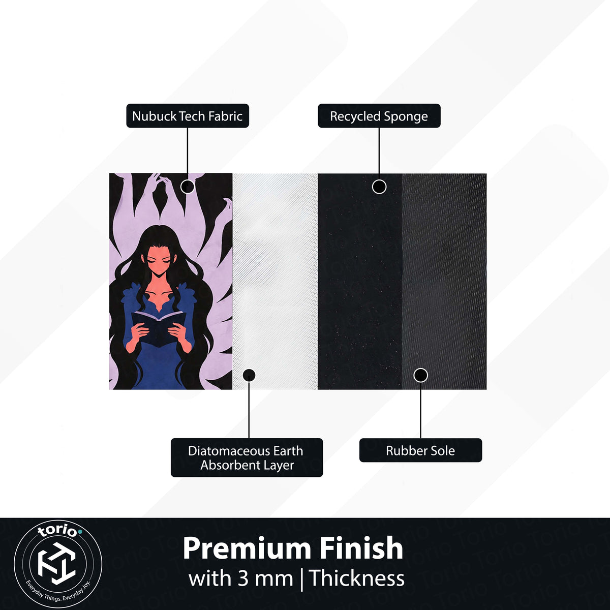 One Piece Nico Robin Demonio Fleur Area Flat Rug | Devil Child Anime Design | Premium Anti-Slip Flat Area Flat Rug