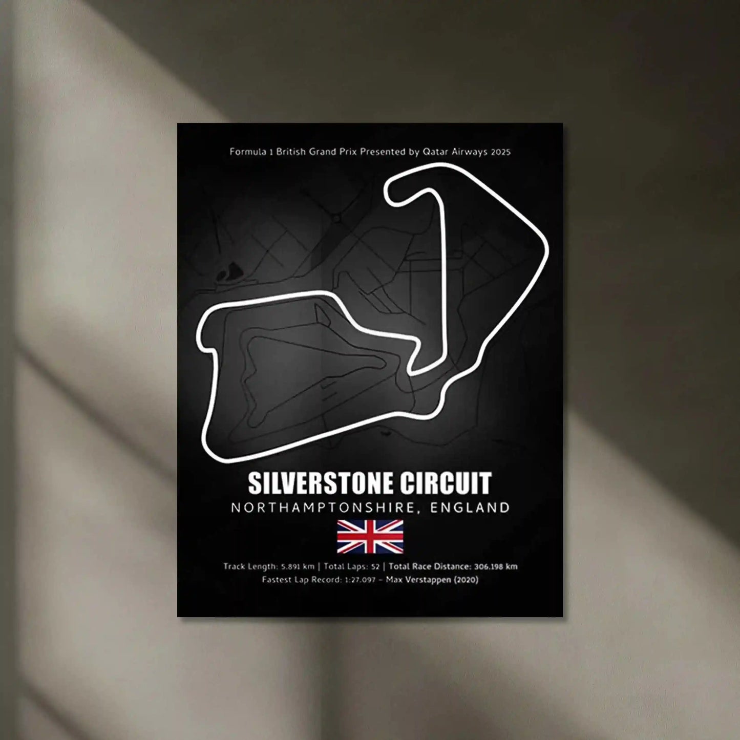 LED | π¬π§ Silverstone Circuit Neon LED Metal Poster β Glowing Home of British F1 Wall Art - TURTLEWINGS
