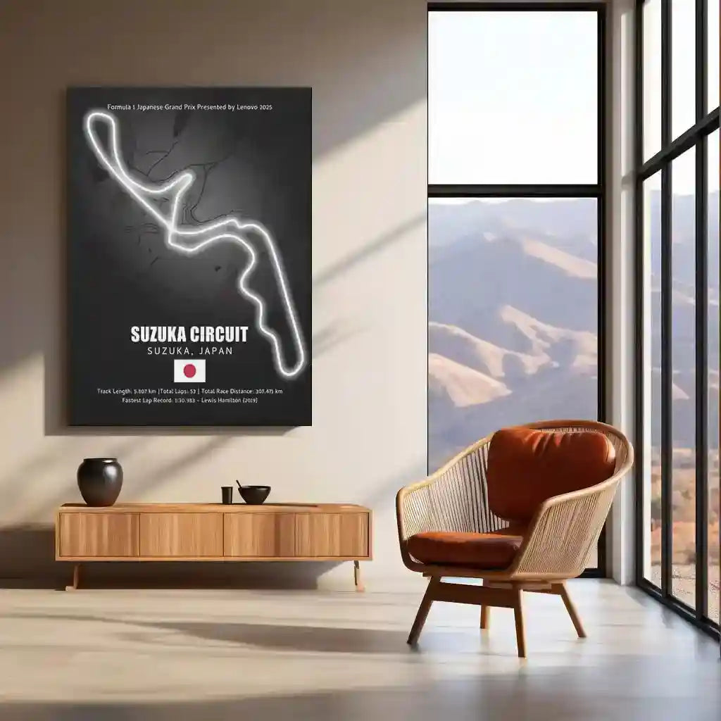 LED | π―π΅ Suzuka Circuit Neon LED Metal Poster β Glowing Japanese F1 Track Wall Art - TURTLEWINGS