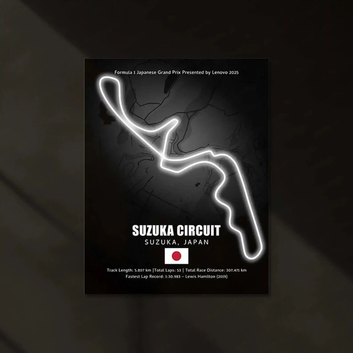 LED | π―π΅ Suzuka Circuit Neon LED Metal Poster β Glowing Japanese F1 Track Wall Art - TURTLEWINGS
