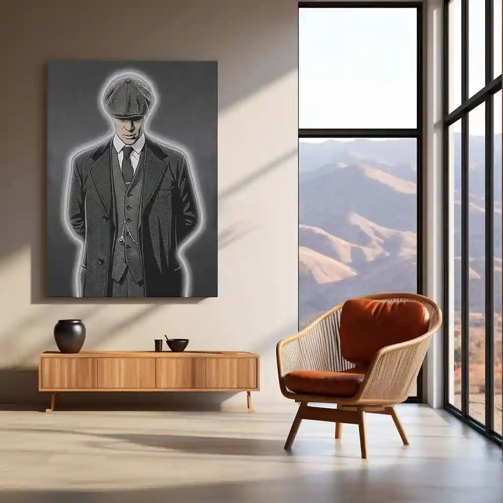 Peaky Blinders Neon LED Frame | Silent Boss Wall Art | Mafia Aesthetic Decor - TURTLEWINGS
