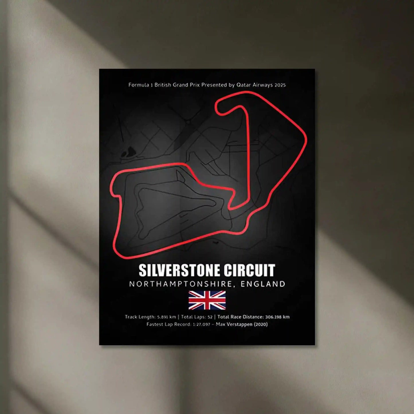 LED | π¬π§ Silverstone Circuit Neon LED Metal Poster β Glowing Home of British F1 Wall Art - TURTLEWINGS