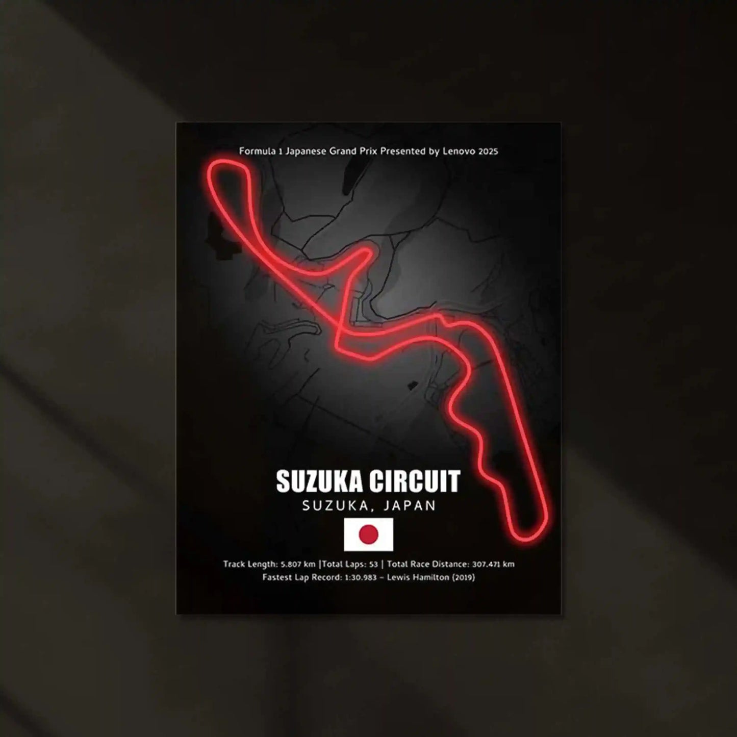 LED | π―π΅ Suzuka Circuit Neon LED Metal Poster β Glowing Japanese F1 Track Wall Art - TURTLEWINGS