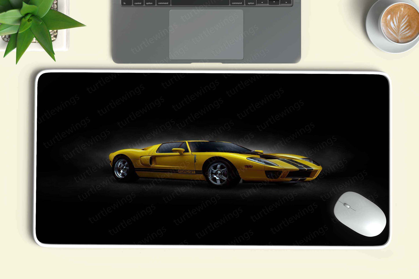 2005 Yellow Ford GT Deskmat - TURTLEWINGS