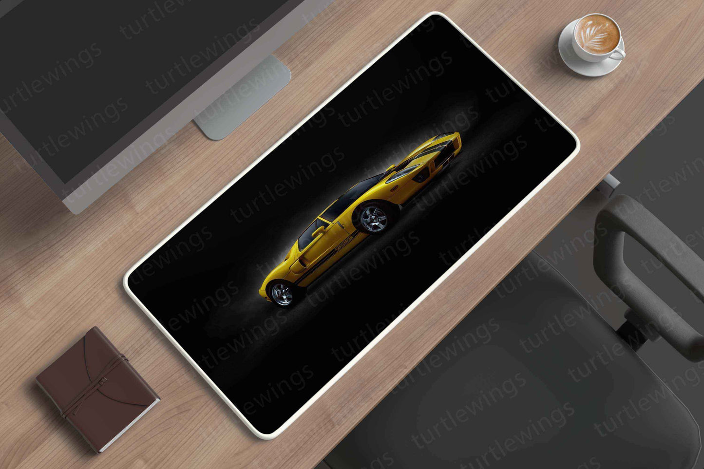 2005 Yellow Ford GT Deskmat - TURTLEWINGS