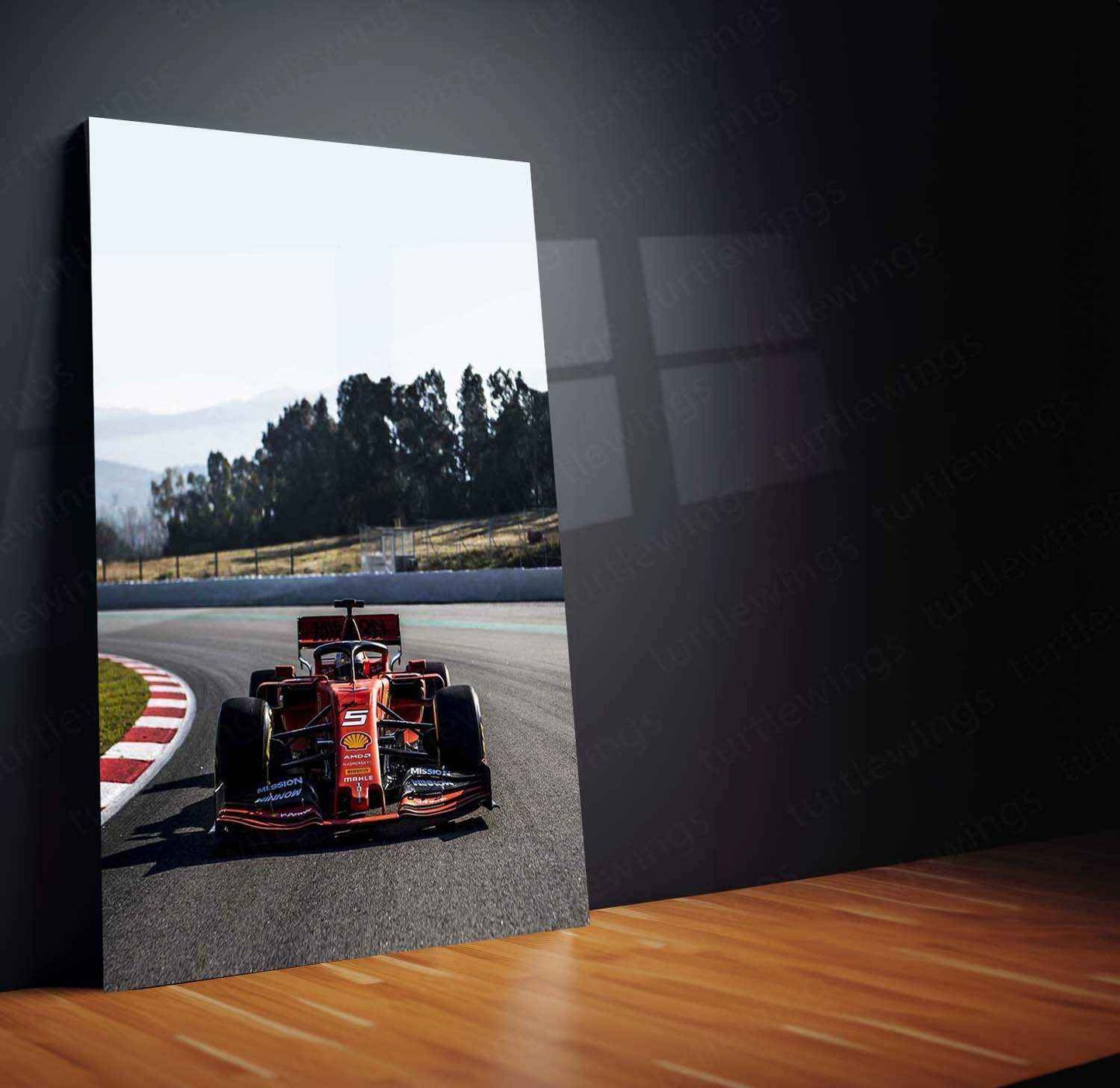 2019 Formula 1 Ferrari SF90 Metal Poster | Iconic Ferrari F1 Car Art & Motorsport Decor - TURTLEWINGS
