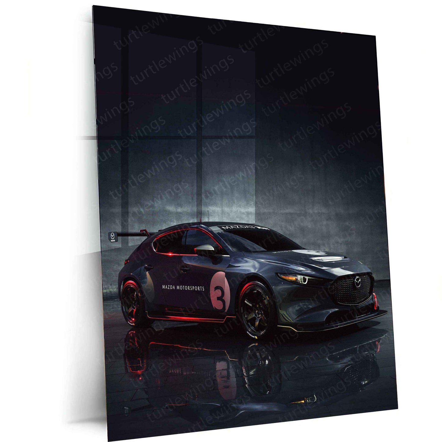 2020 Mazda 3 TCR Metal Poster | High-Performance Racing Car Art - TURTLEWINGS