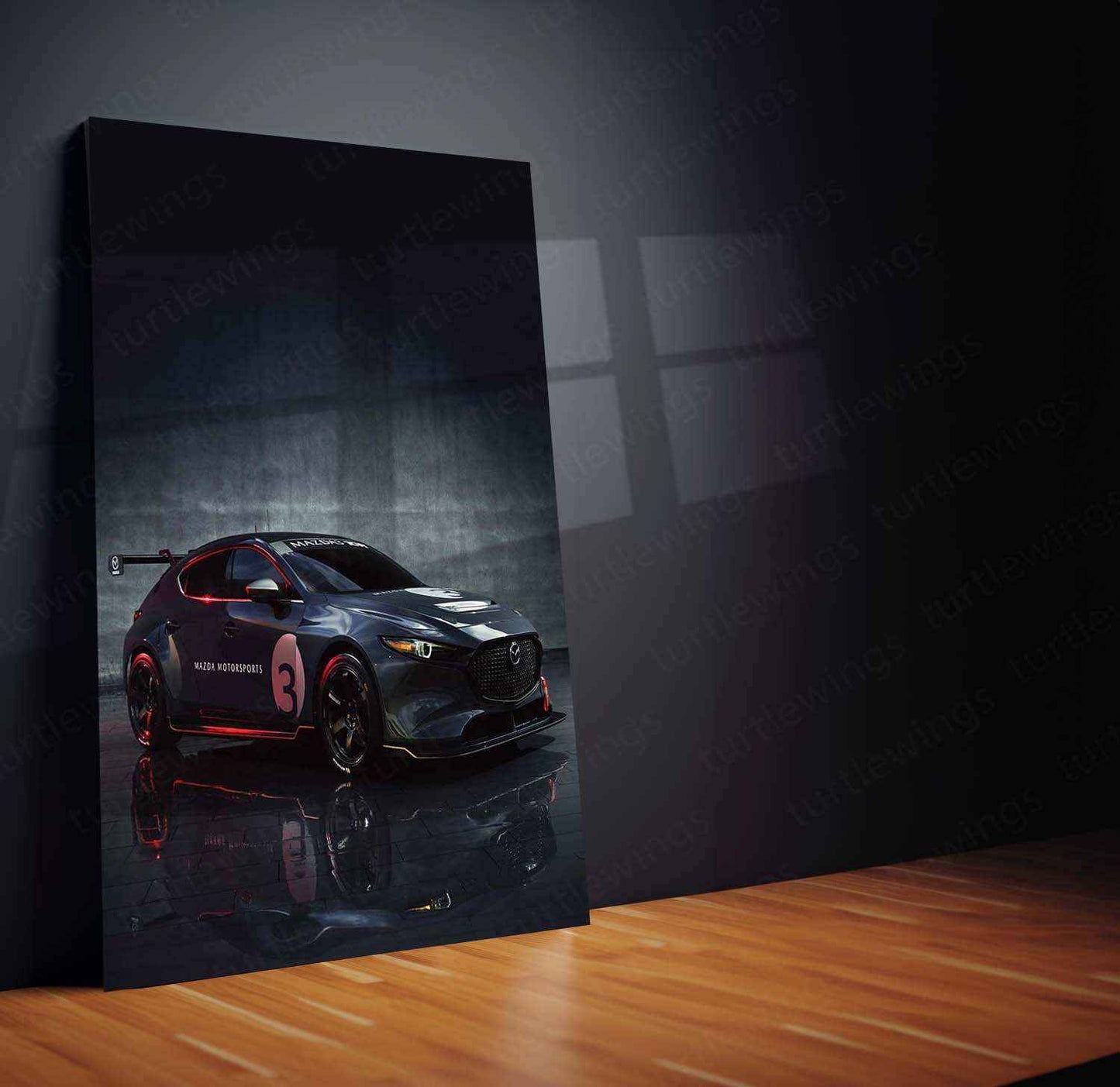2020 Mazda 3 TCR Metal Poster | High-Performance Racing Car Art - TURTLEWINGS