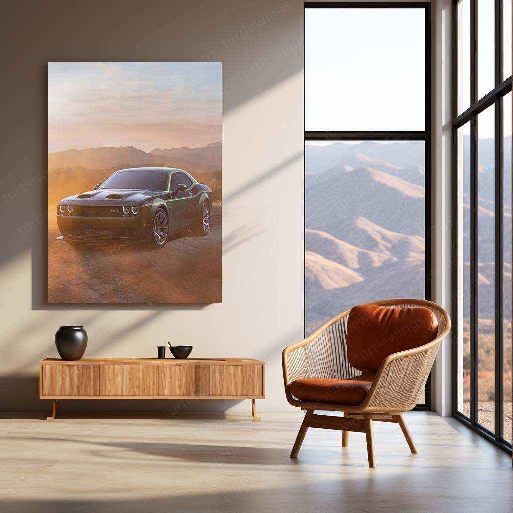 2022 Dodge Challenger SRT Hellcat Jailbreak Metal Poster | High-Performance Muscle Car Art - TURTLEWINGS
