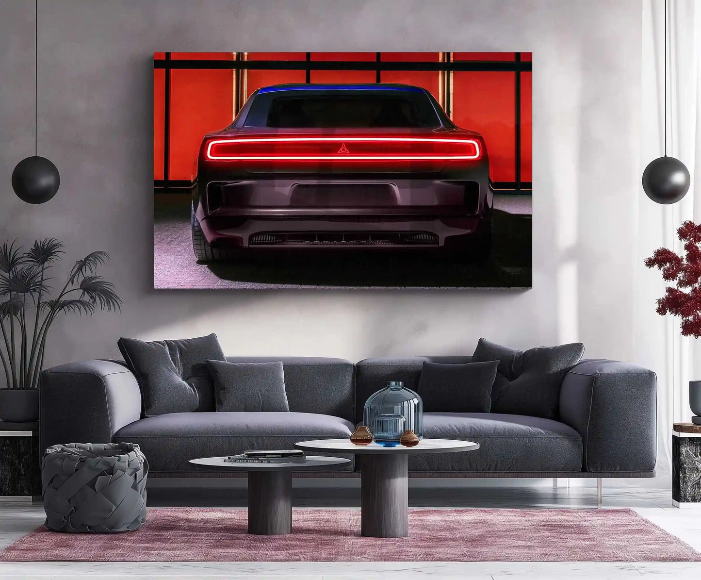 π₯ Dodge Charger SRT Hellcat Neon LED Metal Poster | Muscle Car Wall Art | Street Performance Glow Decor 01 - TURTLEWINGS