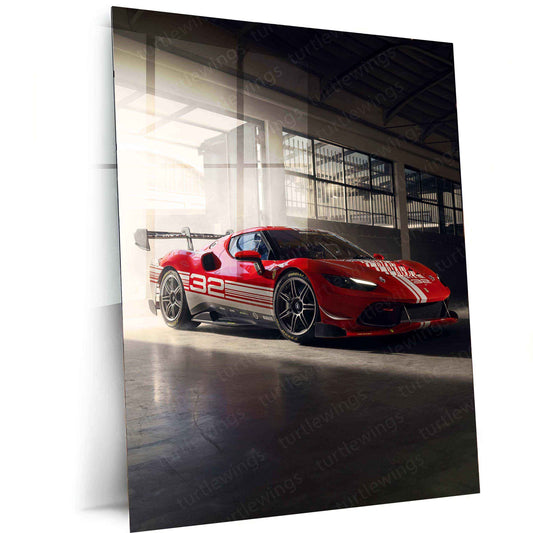 2024 Ferrari 296 Challenge (005) Metal Poster | High-Performance Racing Art - TURTLEWINGS