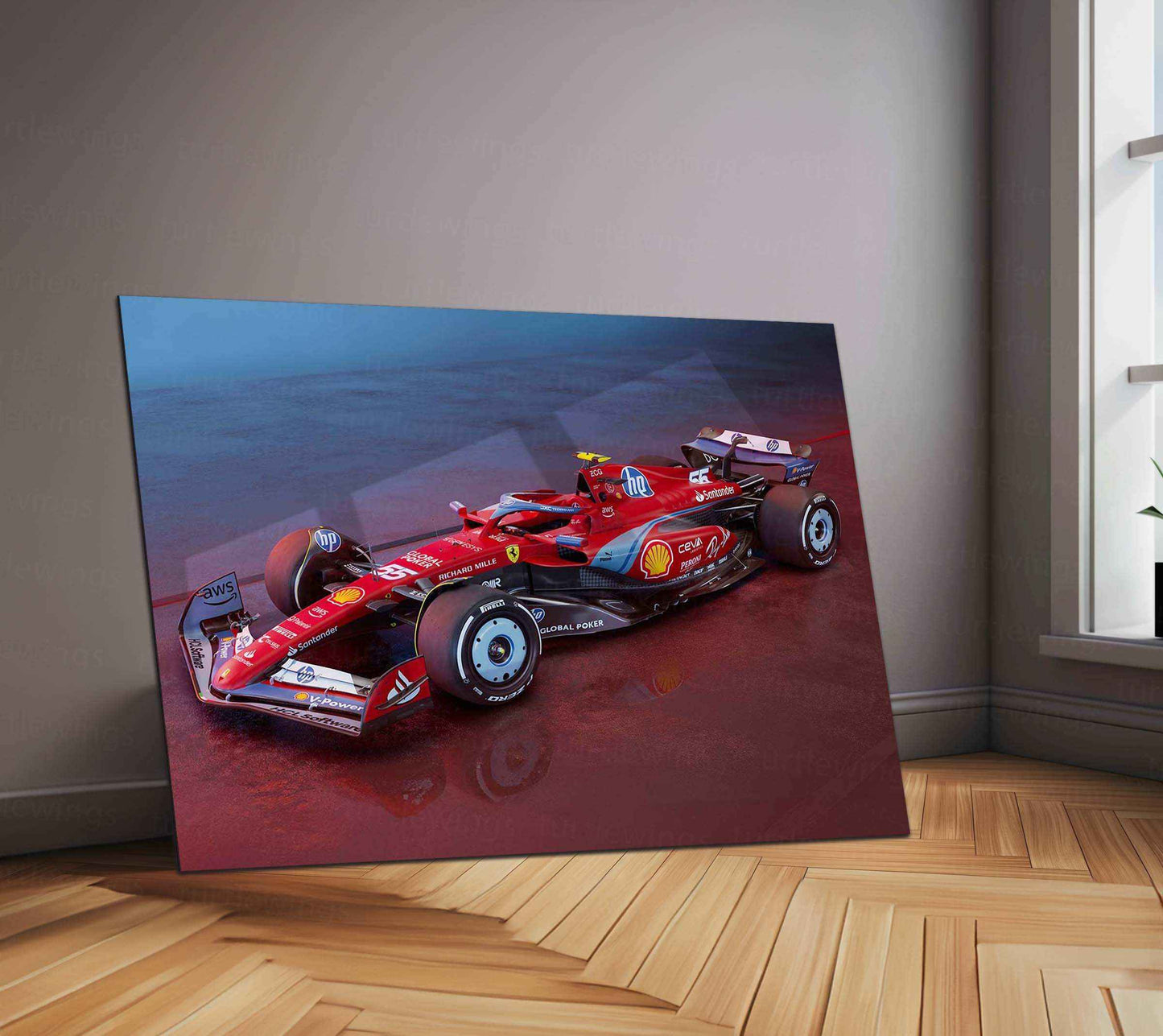 2024 Formula 1 Ferrari SF-24 (007) Metal Poster | Iconic Ferrari F1 Racing Art - TURTLEWINGS