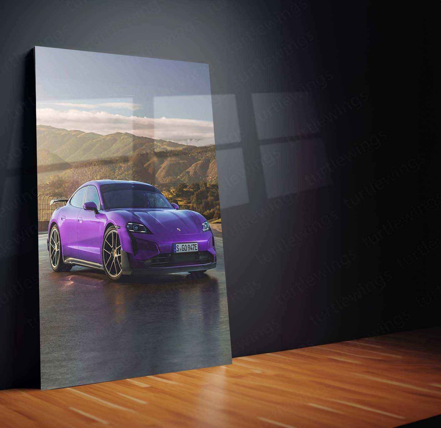 2025 Porsche Taycan Turbo GT Metal Poster | High-Performance EV Art | Luxury Car Decor - TURTLEWINGS