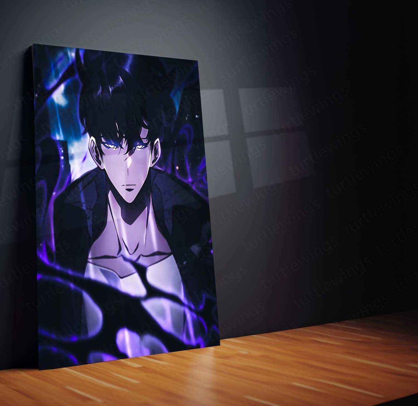Solo Leveling Metal Poster | Sung Jin-Woo Shadow Monarch Wall Art | Anime Manhwa Decor - TURTLEWINGS