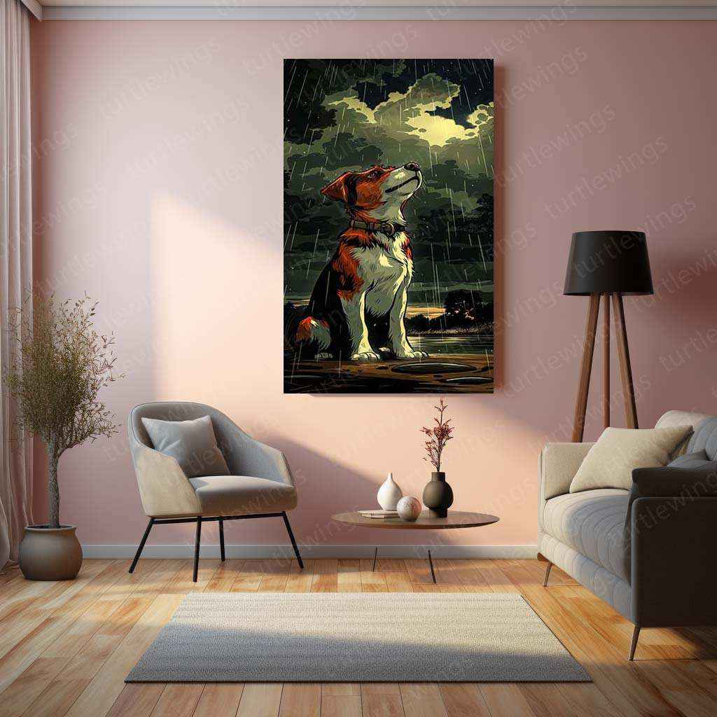 Dog Nature Abstract Art Metal Poster | Artistic Canine & Nature Fusion Wall Decor - TURTLEWINGS