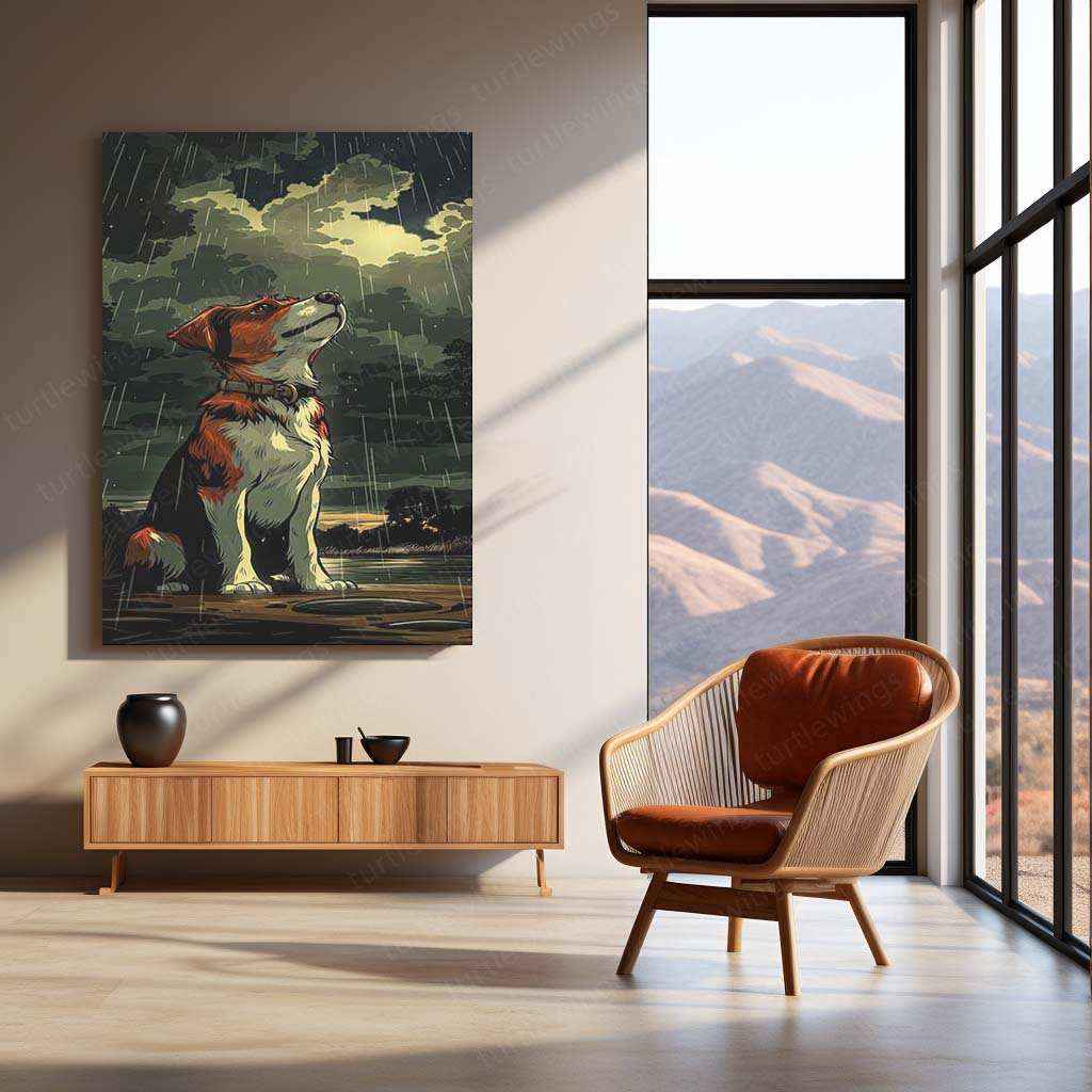 Dog Nature Abstract Art Metal Poster | Artistic Canine & Nature Fusion Wall Decor - TURTLEWINGS