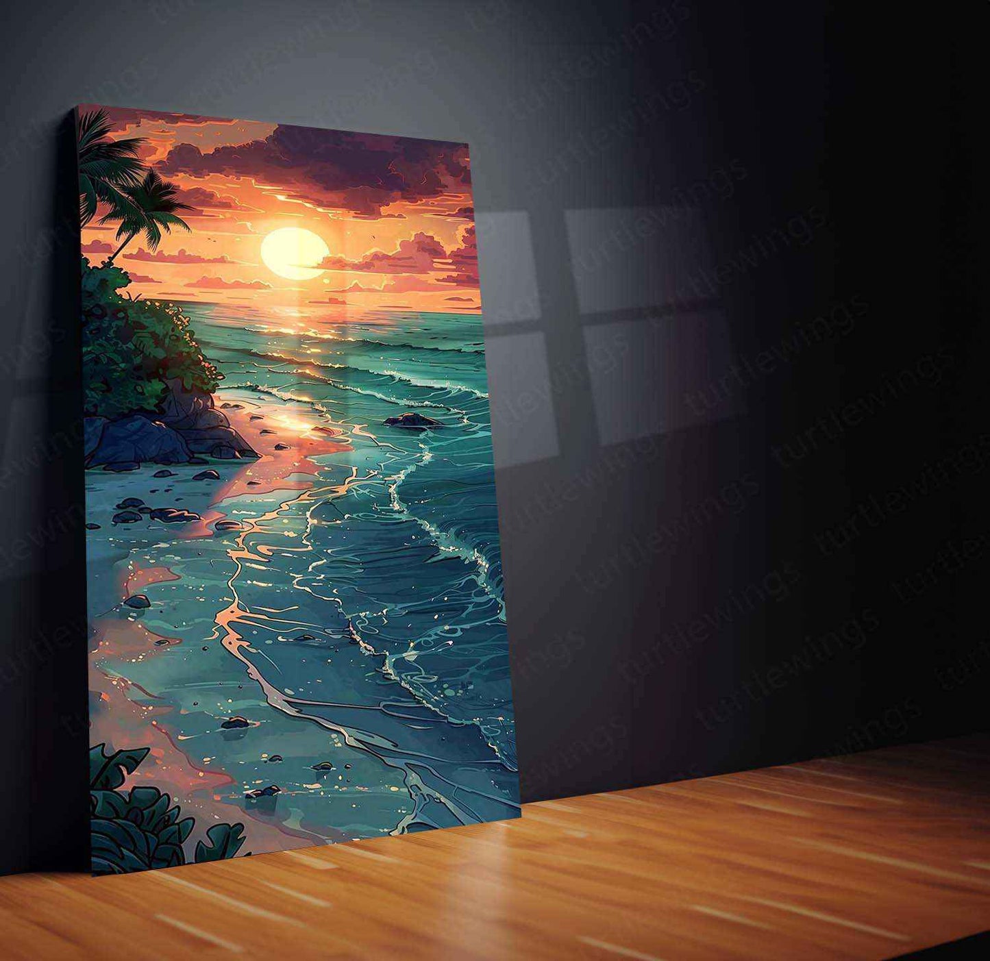 Ocean Nature Art Metal Poster | Tranquil Seascape & Coastal Beauty Wall Decor - TURTLEWINGS