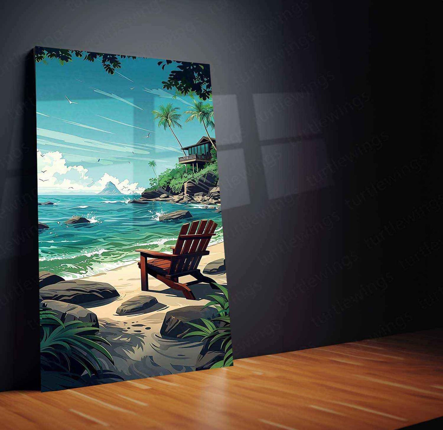 Ocean Nature Art Metal Poster | Tranquil Seascape & Coastal Beauty Wall Decor 2 - TURTLEWINGS