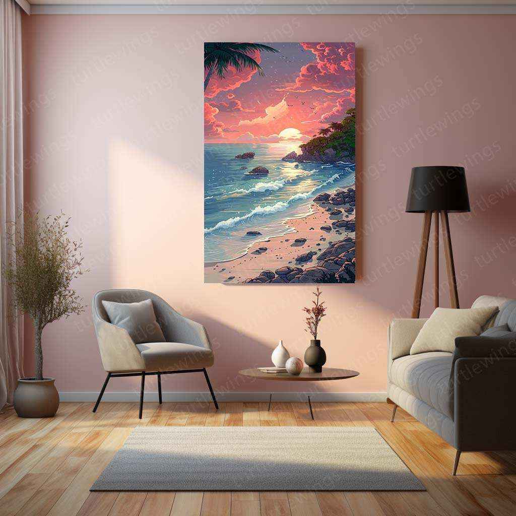 Ocean Nature Art Metal Poster | Tranquil Seascape & Coastal Beauty Wall Decor 3 - TURTLEWINGS