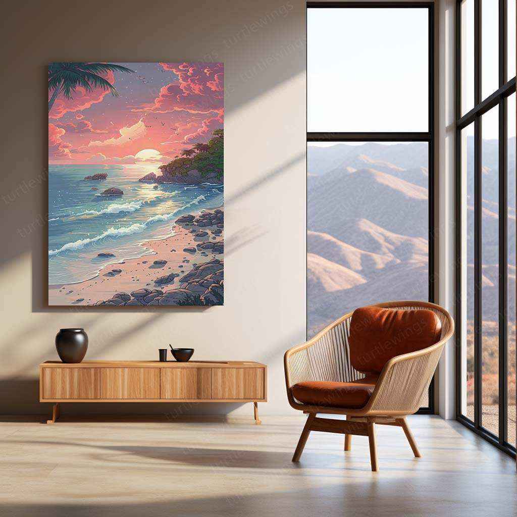 Ocean Nature Art Metal Poster | Tranquil Seascape & Coastal Beauty Wall Decor 3 - TURTLEWINGS