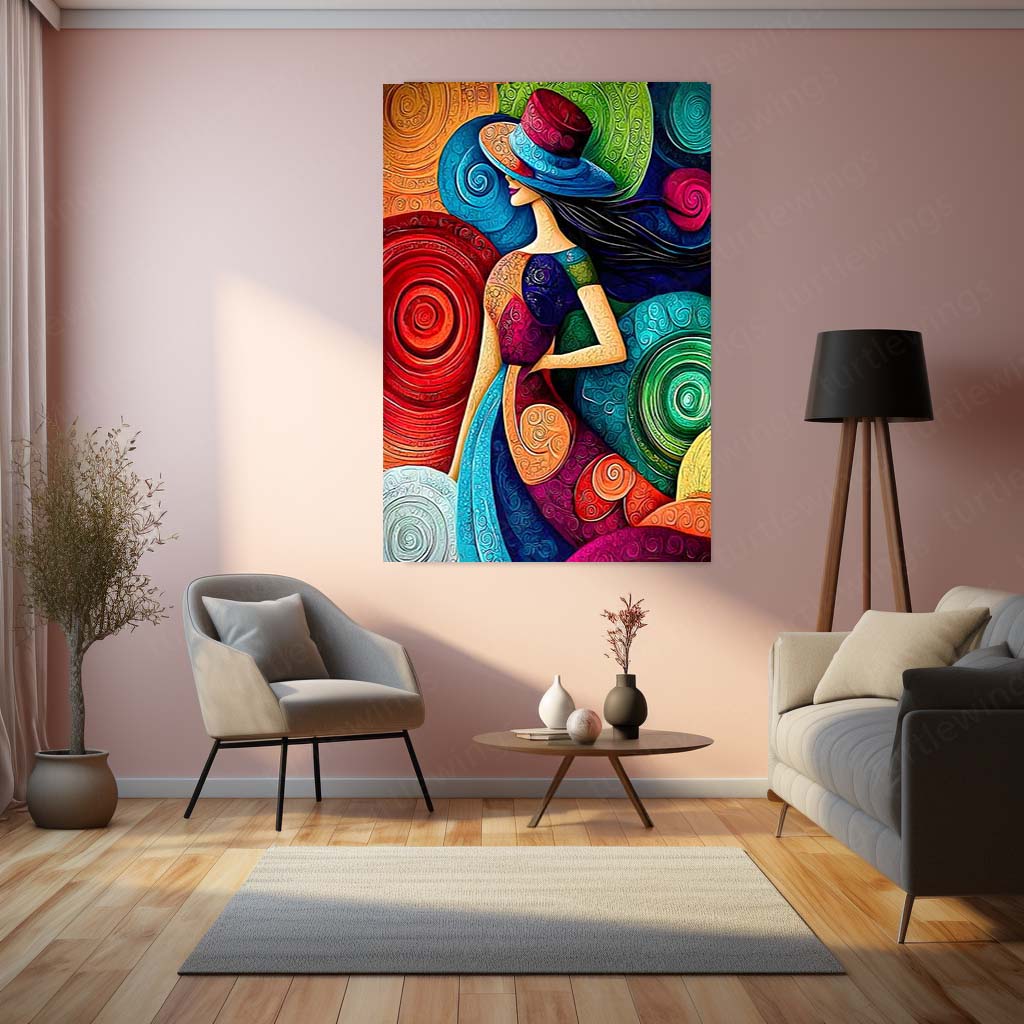 Abstract Woman – Grace in Motion | Modern Art Metal Frame Poster