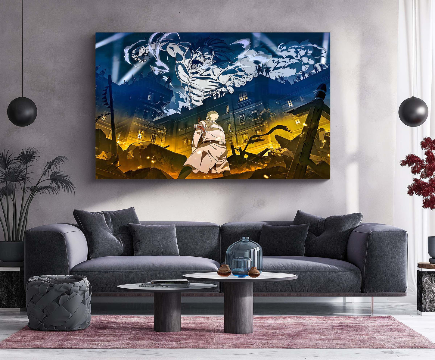 Anime Metal Poster | Attack on Titan – Eren vs Reiner Showdown