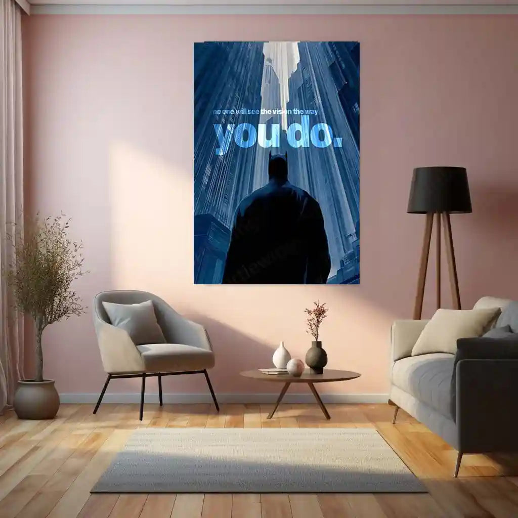 Quote Metal Poster | Batman – No One Will See the Vision the Way YOU Do | Motivational Metal Frame - TURTLEWINGS