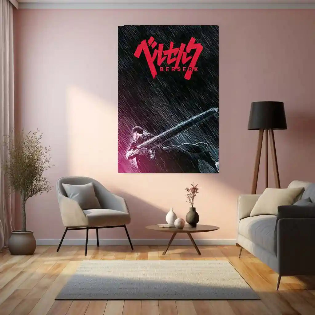 Anime Metal Poster | Berserk Rage Within | Dark Fantasy Anime Metal Frame Fury, Survival & Indomitable Will Wall Art 06 - TURTLEWINGS