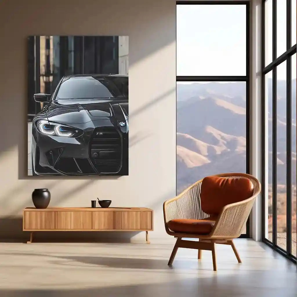 LED | π€ Black BMW Neon LED Metal Poster | Luxury German Car Wall Art | M Power Night Drive Decor - TURTLEWINGS