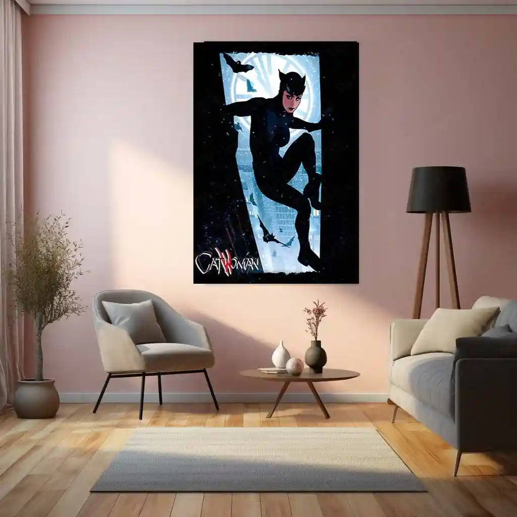 Catwoman – Gotham’s Femme Fatale Metal Poster | DC Comics Wall Frame - TURTLEWINGS
