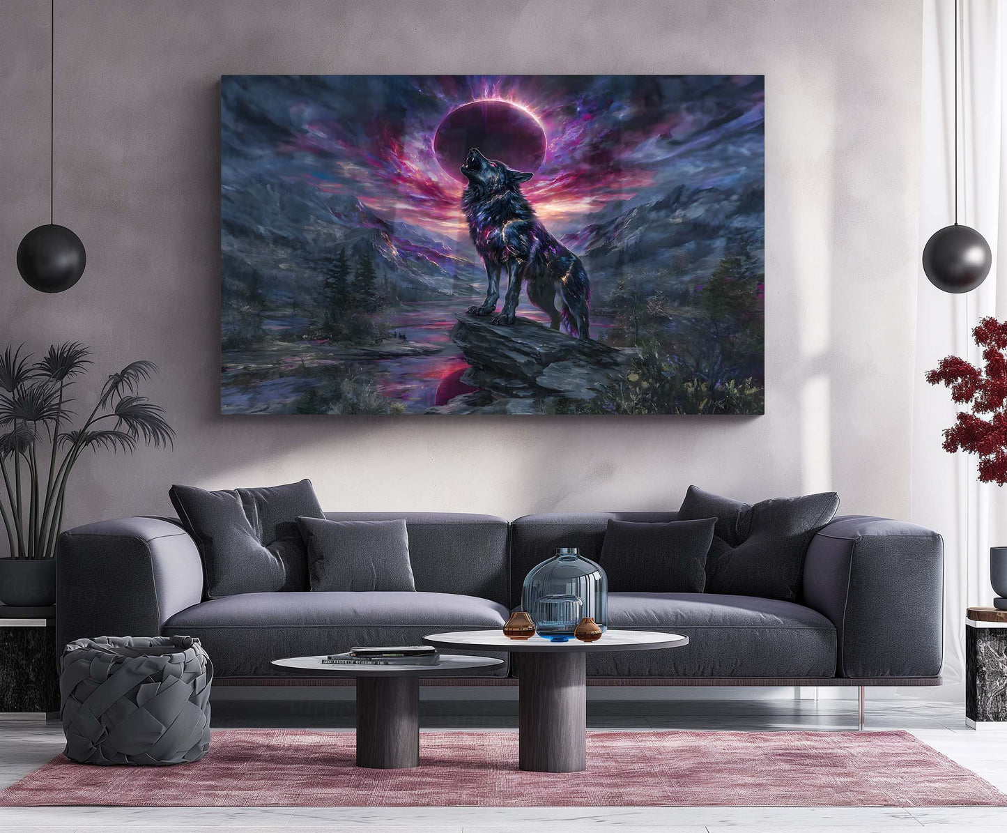 Celestial Howl – Galactic Wolf Under Eclipse | Fantasy Metal Poster