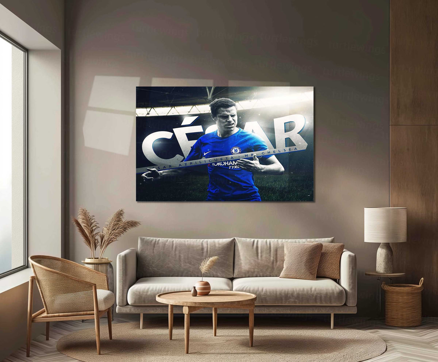 César Azpilicueta – Mr. Chelsea Metal Frame | Chelsea FC Captain Tribute Poster | Blue Blood Graphic Wall Art - TURTLEWINGS