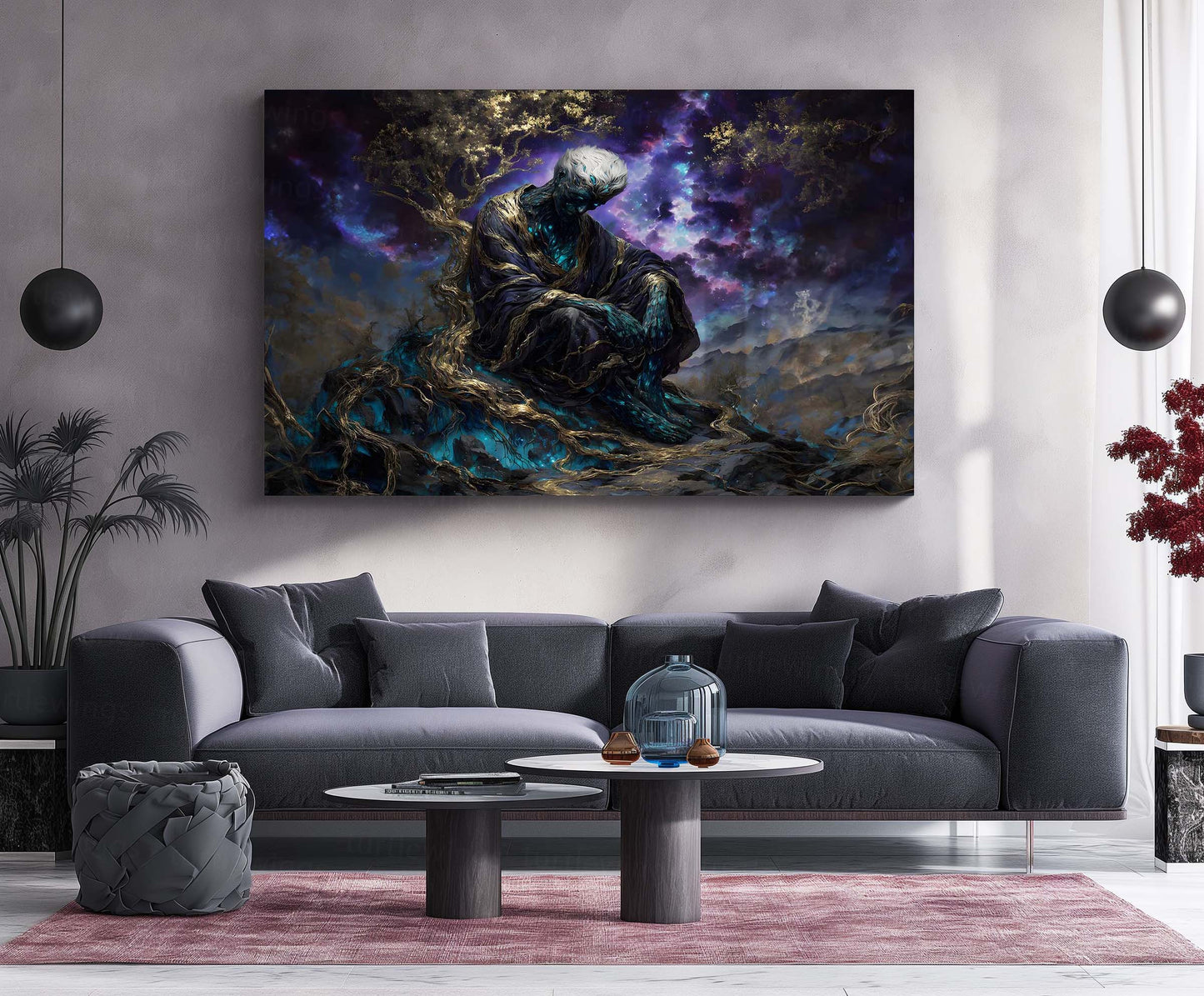Cosmic Guardian Metal Poster | Mystical Fantasy Wall Art