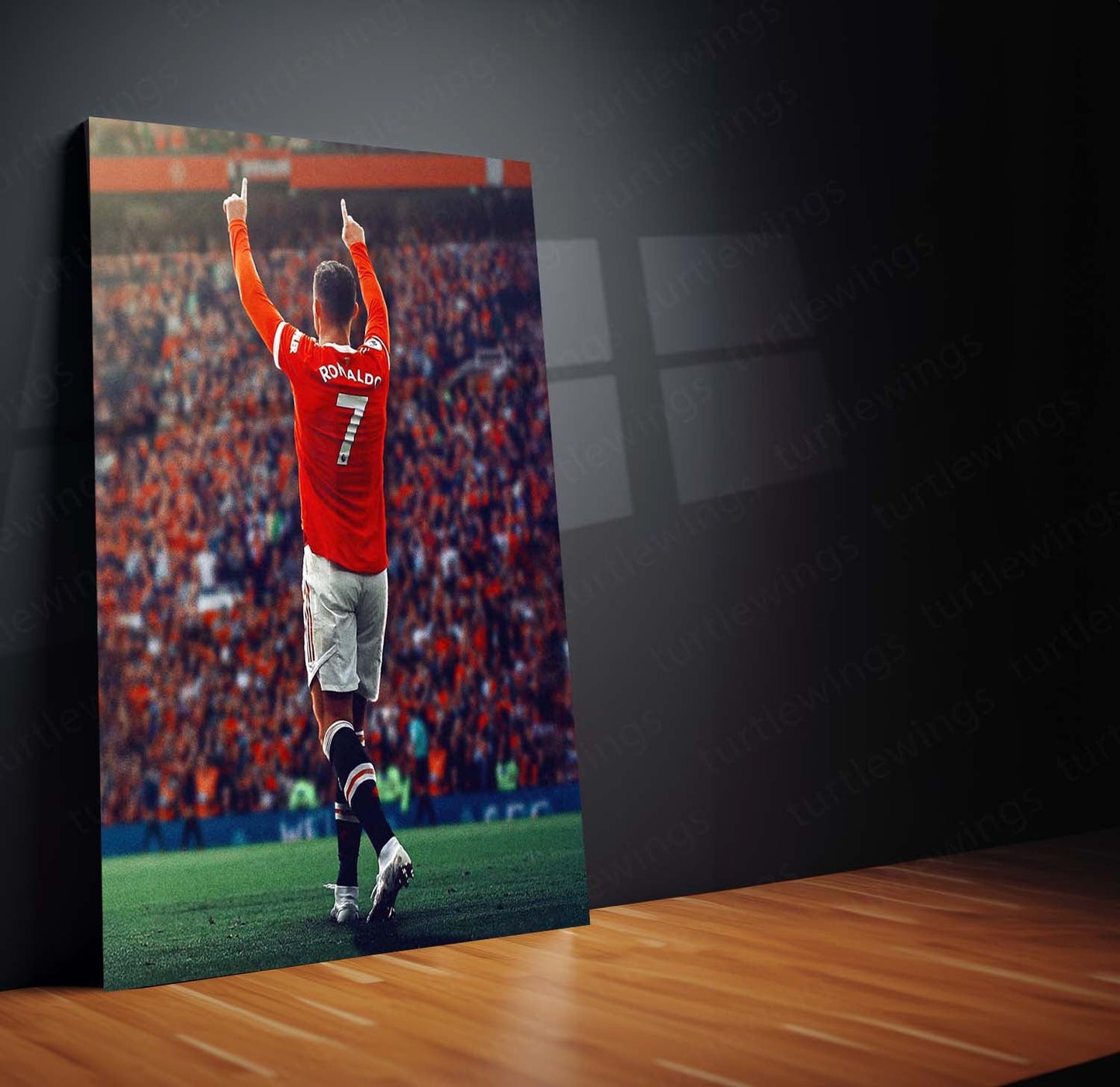 Cristiano Ronaldo Manchester United #7 – Metal Frame | Iconic Football Wall Art - TURTLEWINGS