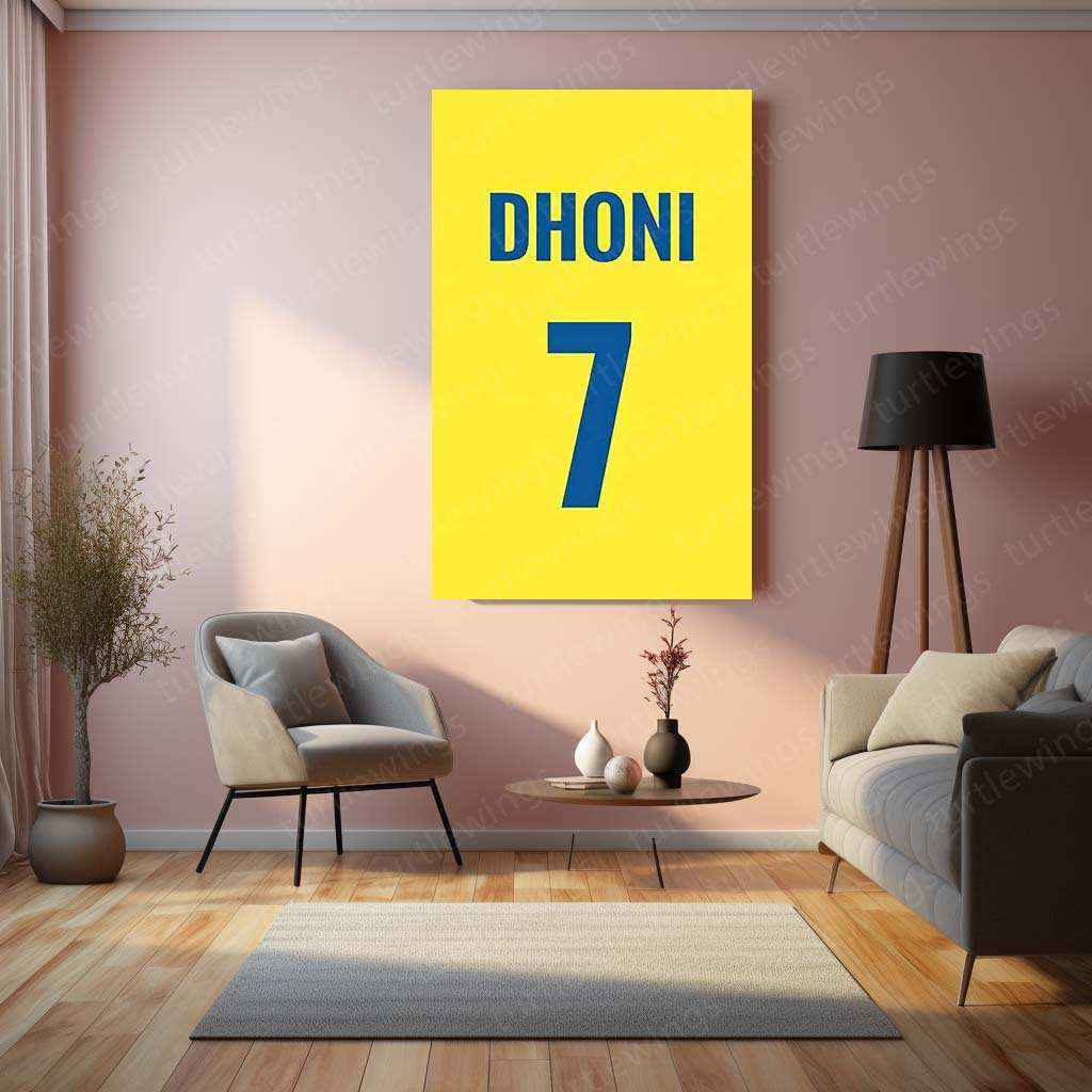 MS Dhoni 07 Metal Poster – Captain Cool Wall Art - TURTLEWINGS