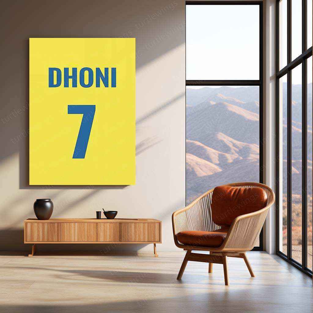 MS Dhoni 07 Metal Poster – Captain Cool Wall Art - TURTLEWINGS
