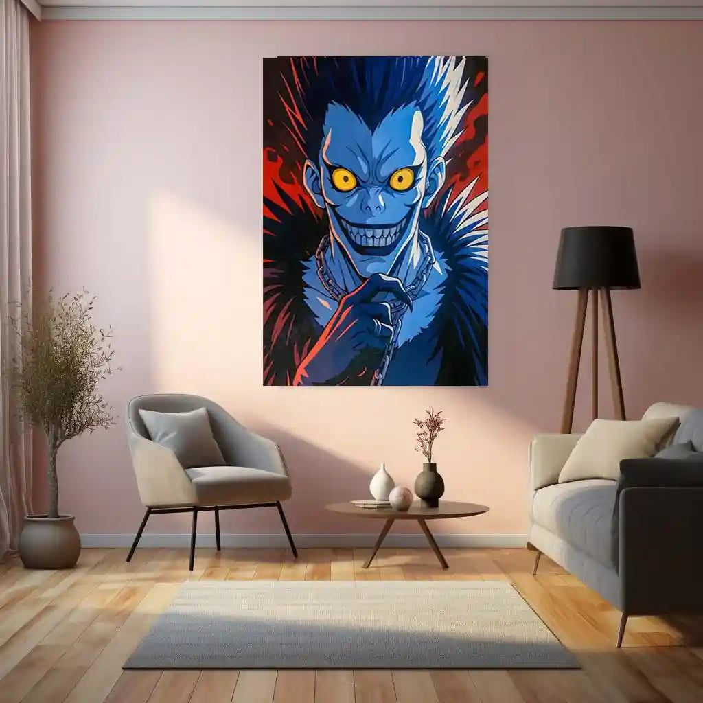 Anime Metal Poster | Death Note – Ryuk the Shinigami Metal Poster | Dark Anime Wall Frame 07 - TURTLEWINGS