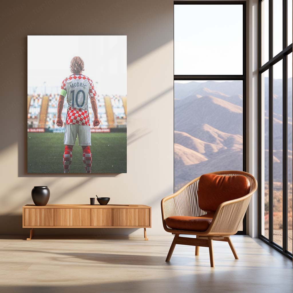 Luka Modrić #10 – Croatia National Team Back Pose Metal Frame | Iconic Midfielder Wall Art - TURTLEWINGS