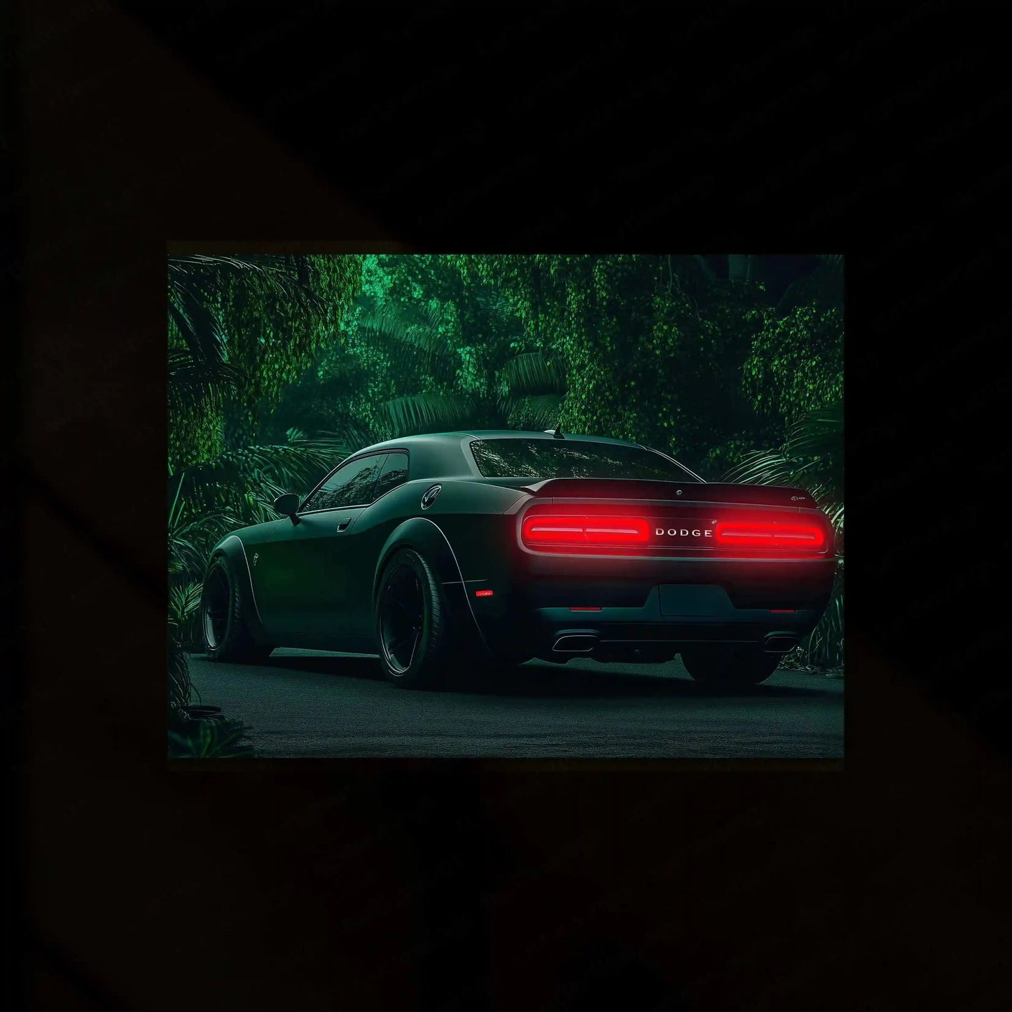 Dodge Challenger SRT Neon LED Metal Frame â Bold Automotive Wall Art 1 - TURTLEWINGS
