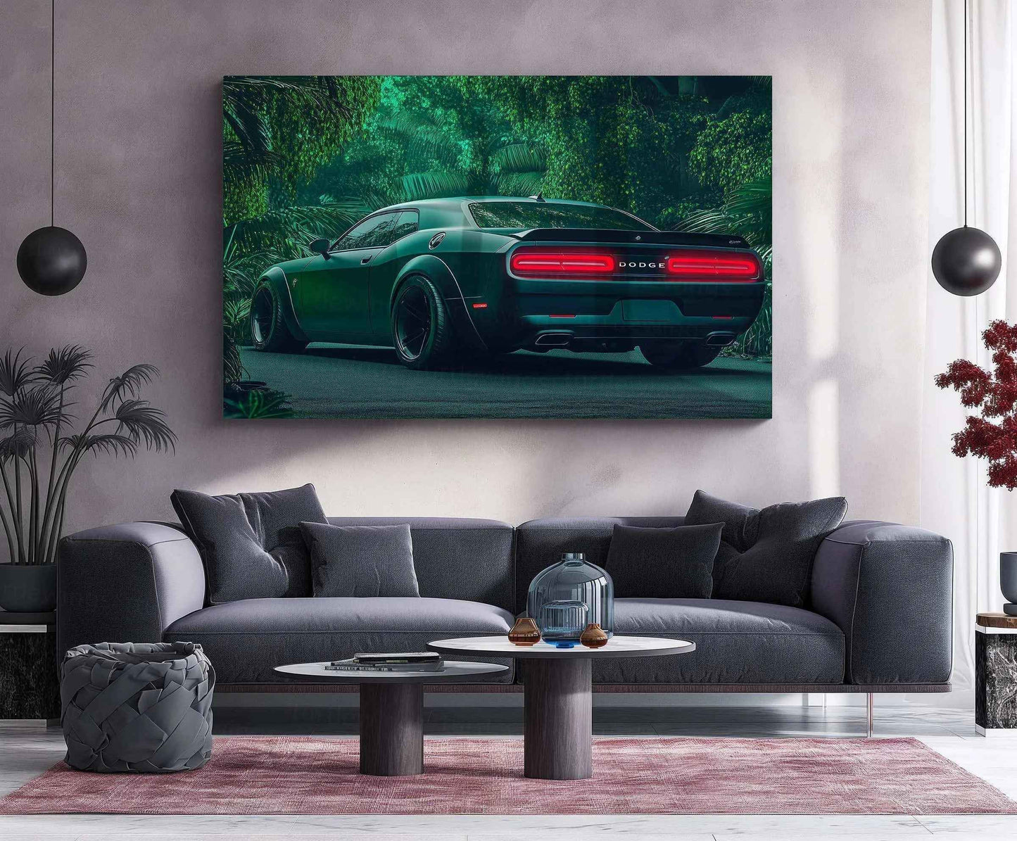 Dodge Challenger SRT Neon LED Metal Frame â Bold Automotive Wall Art 1 - TURTLEWINGS