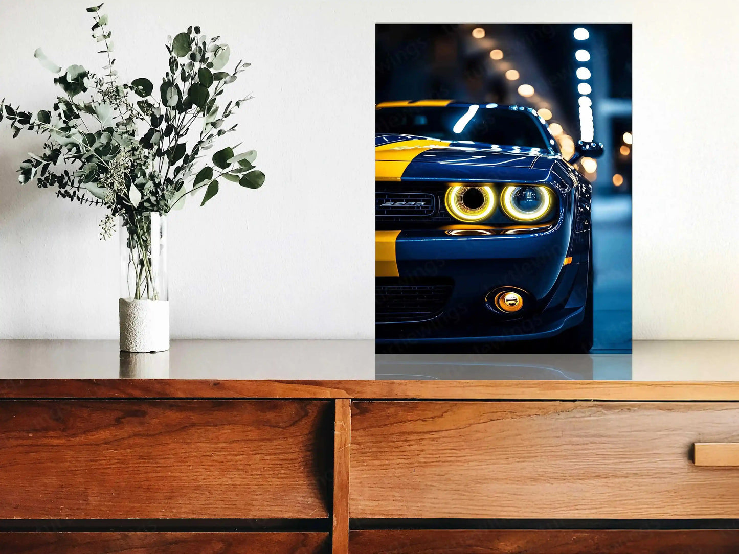 Dodge Challenger SRT Neon LED Metal Frame â Bold Automotive Wall Art 4 - TURTLEWINGS