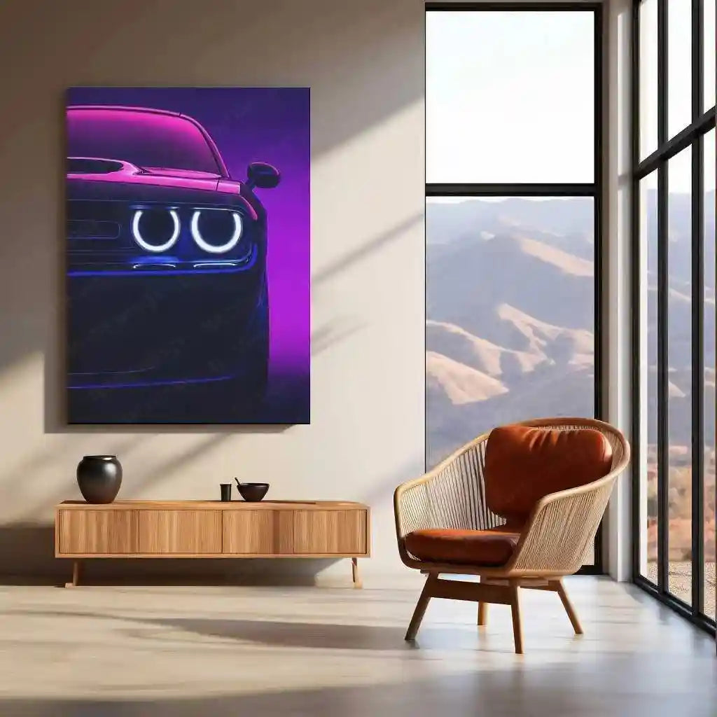 Dodge Challenger SRT Neon LED Metal Frame â Bold Automotive Wall Art 5 - TURTLEWINGS