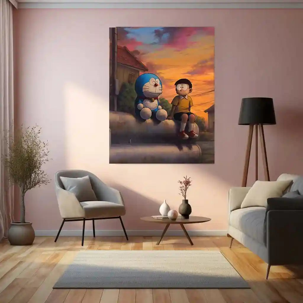 Anime Metal Poster | Doraemon & Nobita Metal Poster – A Nostalgic Anime Classic - TURTLEWINGS