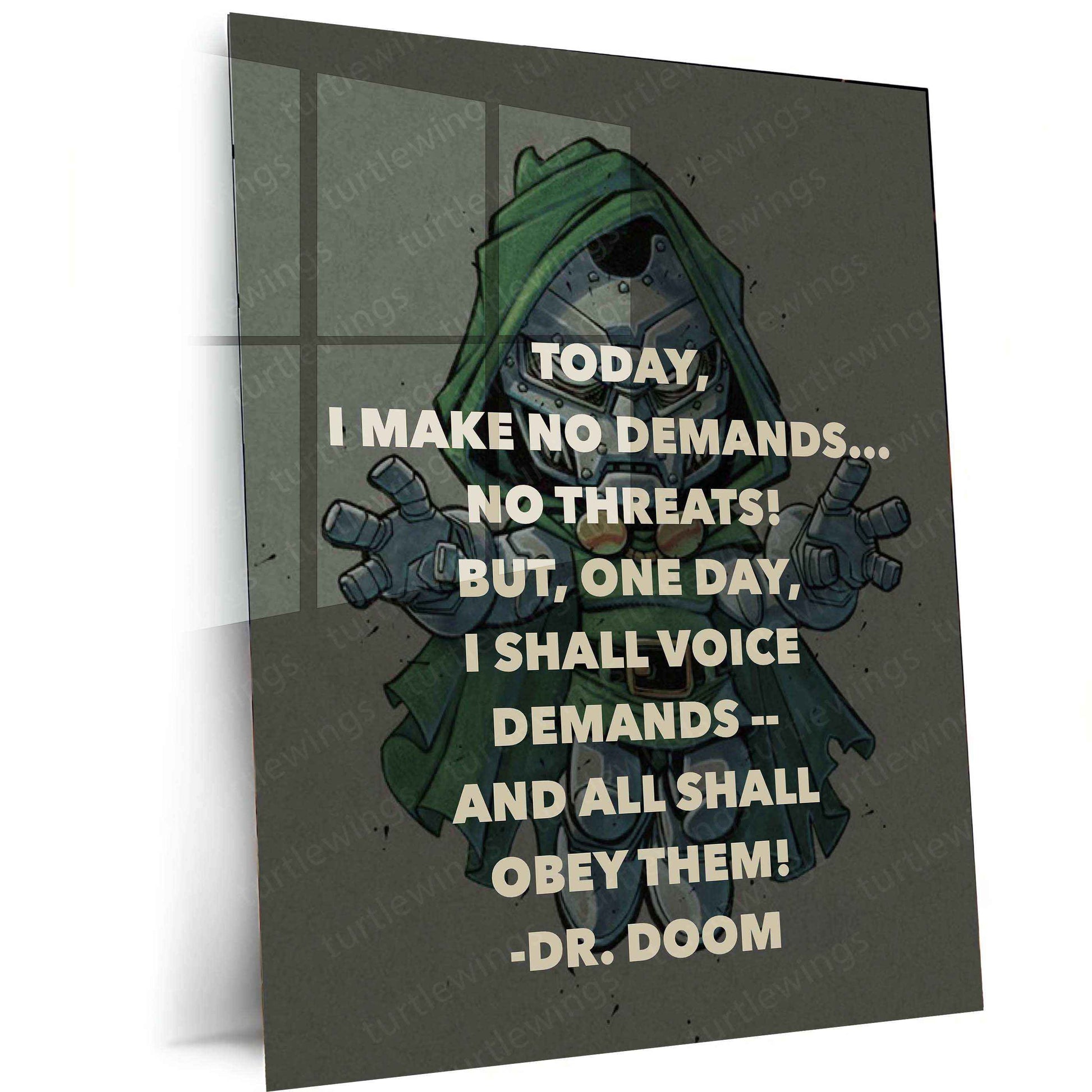 Doctor Doom Quote Metal Poster – Marvel Villain Wall Art - TURTLEWINGS