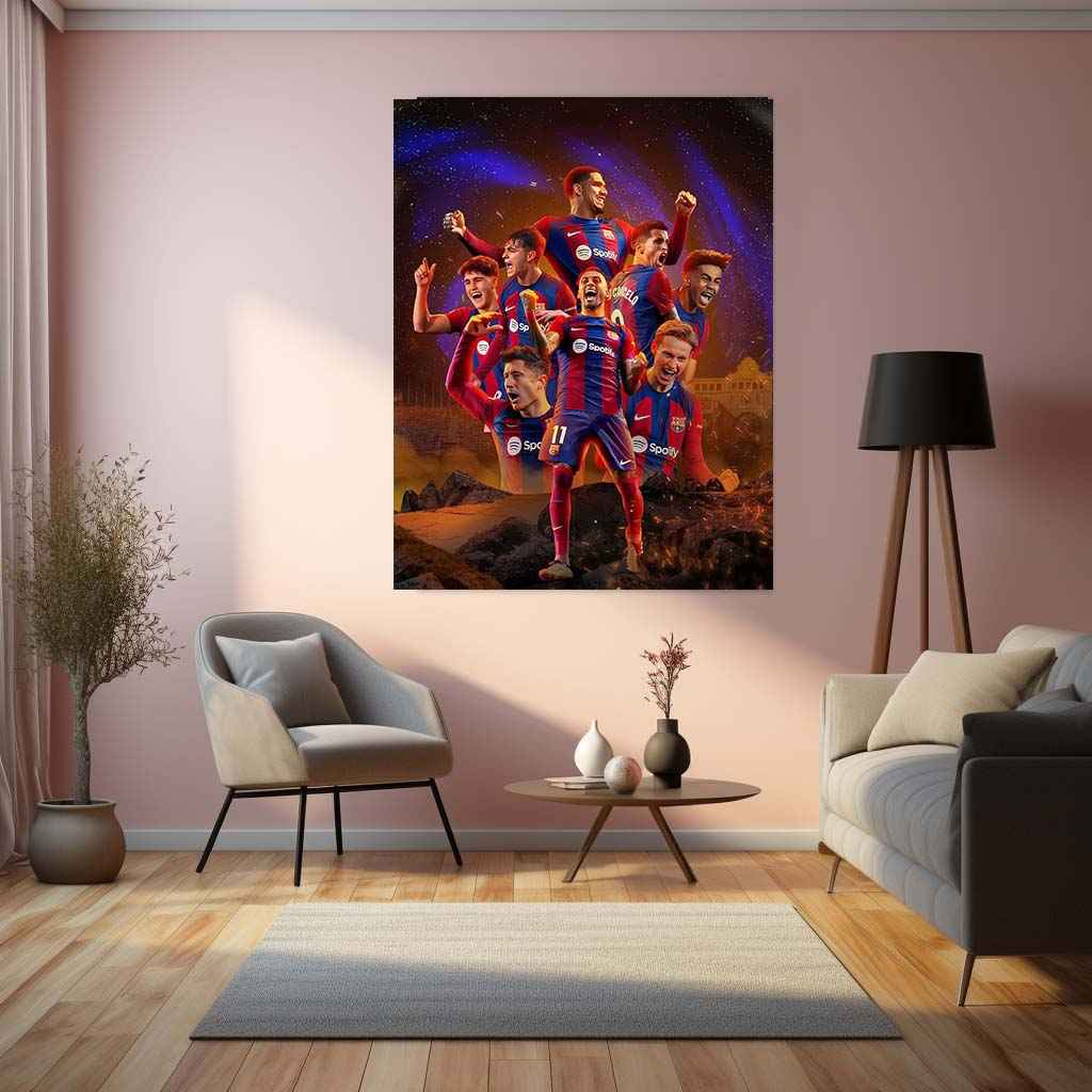 Sports | FC Barcelona Metal Poster – Premium Football Club Wall Art 1 - TURTLEWINGS