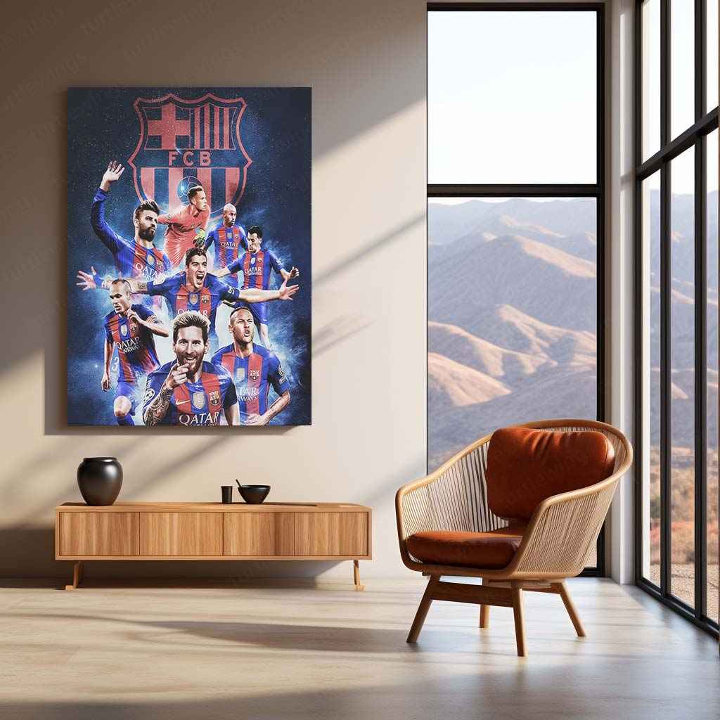 Sports | FC Barcelona Metal Poster – Premium Football Club Wall Art - TURTLEWINGS