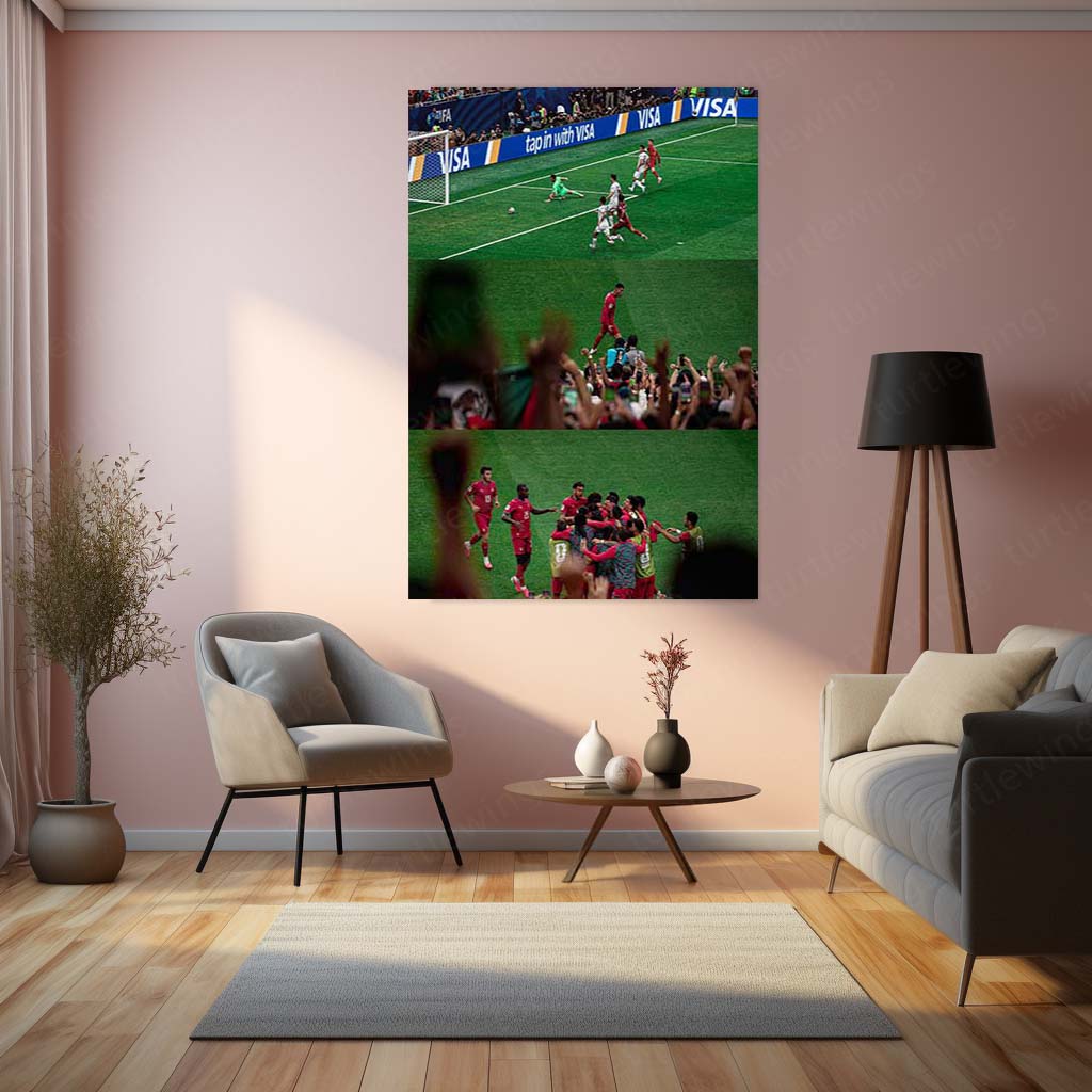 Cristiano Ronaldo FIFA World Cup 2026 Goal Celebration Metal Poster | Portugal Historic Match Collector Wall Art