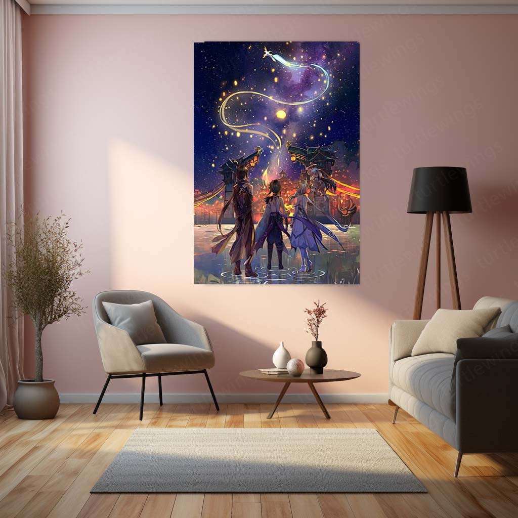 Anime Metal Poster | Genshin Impact Metal Frame – Lantern Rite Edition | Premium Anime Metal Poster