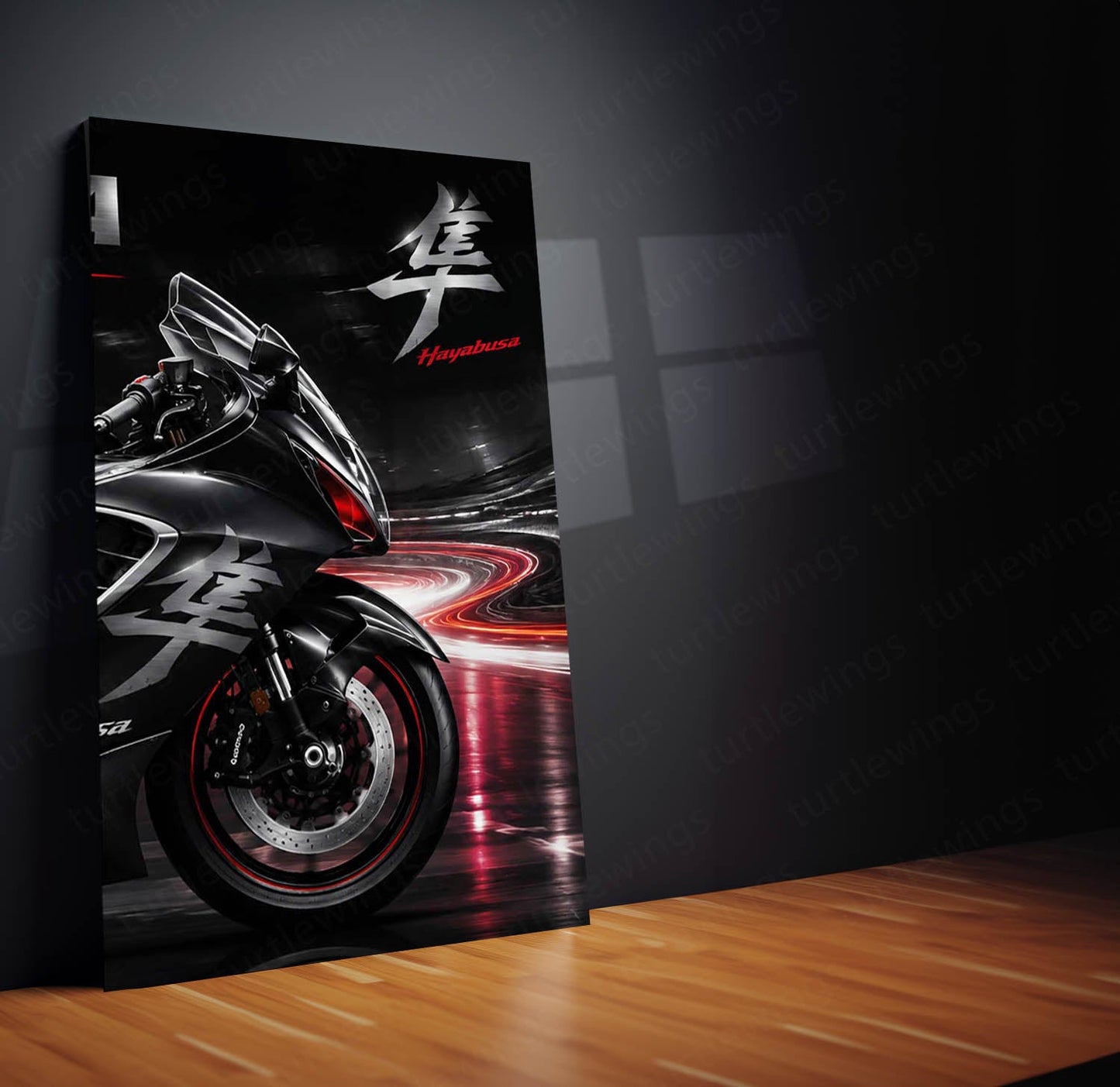 Bike Metal Poster Set of 3 | Suzuki Hayabusa Speed Beast Triptych Wall Art