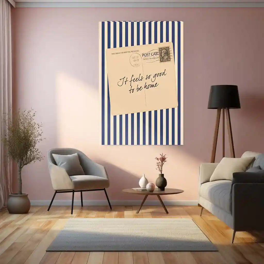 Vintage Postcard – “It Feels So Good To Be Home” | Aesthetic Retro Metal Frame - TURTLEWINGS